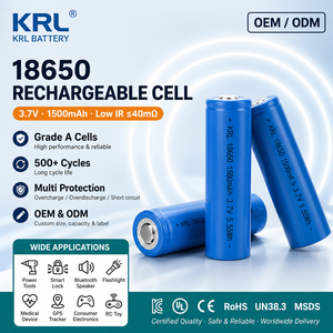 Baterai Lithium 18650 Bersertifikasi KC UL CE 1500mAh 1800mAh 2000mAh 2200mAh 3.7V Grade A Low IR ≤40mΩ untuk Peralatan Listrik OEM Sel 18650 - Product Image 1