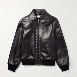 بيع بالجملة OEM شعار مخصص ملابس الشارع نمط البونك سحاب نظيفة تناسب رصع بو الجلود سترة الانتحاري - Product Image 2