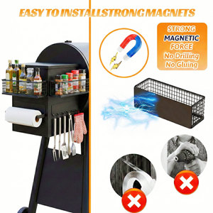 Estante Magnético para Especias con Ganchos y Soporte para Toallas de Papel para Parrilla <span class=keywords><strong>Traeger</strong></span>, Refrigerador Lateral y Almacenamiento en Lavadora - Product Image 2