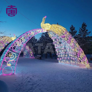 LED Arch Motif <b>Light</b> Waterproof Outdoor Christmas Archway Tunnel Decoration Walk Through Photo Prop Event Lighting - Product Image 3