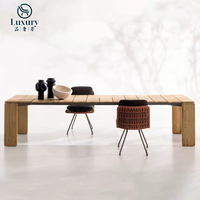 Ensemble de table à manger d'extérieur simple nordique ensemble de meubles de patio rustiques ensemble de table à manger en bois de teck