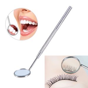Extensions de cils Miroir d'inspection Vérification des cils Bouche et dents Petit miroir à cils à main en acier inoxydable - Product Image 1