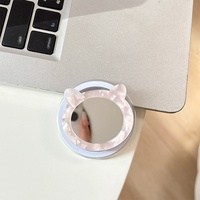 Support de téléphone portable en plastique en forme de chat extraterrestre, miroir magnétique télescopique, design minimaliste, support de maquillage portable pour bureau