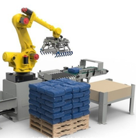 Mesin Palletizer Robot sepenuhnya otomatis untuk penggunaan pabrik tas palet susun efisien untuk kemasan makanan bahan kertas