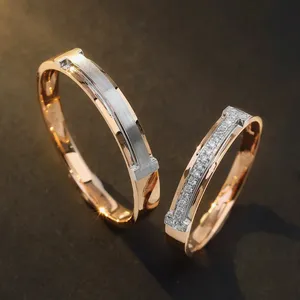 H & F прекрасные ювелирные кольца обручальные кольца Золотое кольцо для Wom AU750 натуральный бриллиант белое золото обручальное кольцо набор для мужчин и женщин