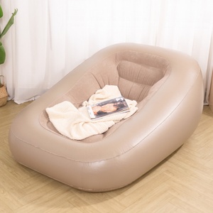 PVC <b>Inflatable</b> Automatic <b>Sofa</b> with Flocking 150*110*70 CM Built-in Air Pump for Indoor Sleeping and Reading - Product Image 6