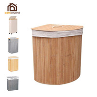 Panier à linge pliable en bambou avec couvercle et doublure amovible, panier de rangement pliable pour salle de bain et chambre à coucher