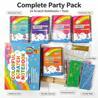 Ensemble de cahiers à gratter personnalisés pour enfants, 24 pièces, art à gratter arc-en-ciel, stylet, pochoir, sac cadeau, bricolage, dessin, artisanat, OEM, ODM