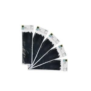 Confezione da 100 fascette utilitarie nere 4,8x200mm, 100% poliammide 66, resistenti e durevoli, ideali per l'organizzazione e - Product Image 1