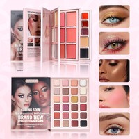 Palette de maquillage multi-usages en forme de livre, grande capacité, fards à paupières, blush, illuminateur, rouge à lèvres, tout-en-un, Paletas De Sombras