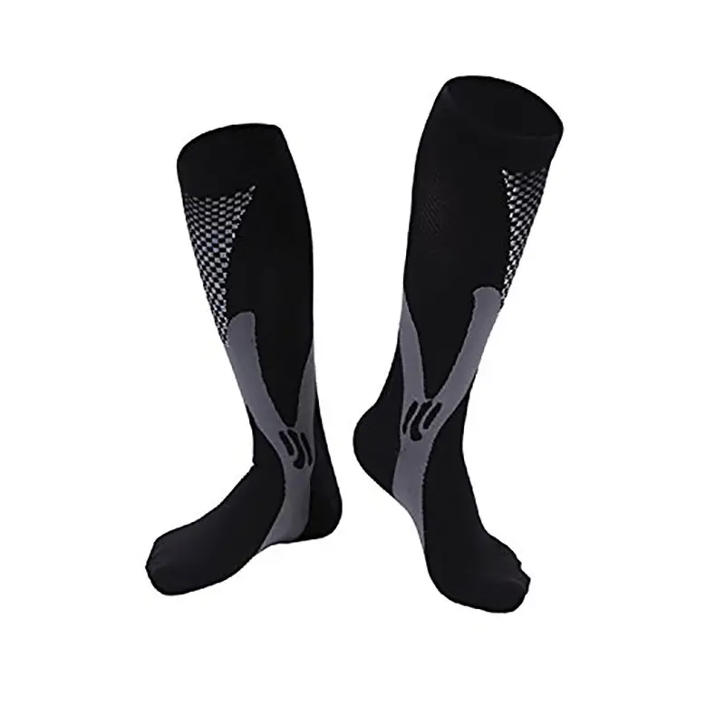 Sports Knee High Compression Socks Men Cycling Fitness Work-out Gym Running Football Soccer Custom Design Socks