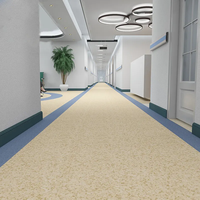 Revêtement de sol en PVC homogène pour hôpital, facile à poser, imperméable, résistant à l'usure, pour bureau et maison