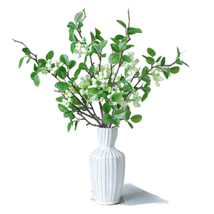 BL-8434 Lot de Branches Artificielles en Plastique de Feuilles de Myrtille et Eucalyptus, Longues Tiges, 67cm, pour Thanksgiving - Product Image 1