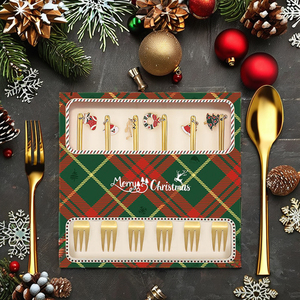 Juego de Cubiertos Navideños Creativos de Acero <span class=keywords><strong>Inoxidable</strong></span> Dorado con Diseño de Hombre de Jengibre, Divertida Cuchara para Remover Café, Regalo Navideño - Product Image 2