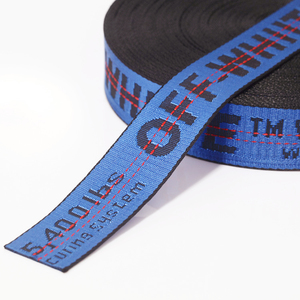 35mm Custom Logo Woven Off Whit Jacquard Nylon Webbing