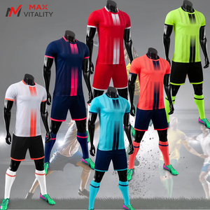 Maillots de football unisexes <span class=keywords><strong>France</strong></span> 100% polyester respirant, ensembles personnalisés pour adultes, col rond, manches courtes, impression par sublimation - Product Image 1