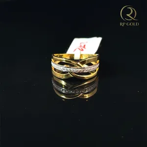 Stylish 18K <b>Gold</b> <b>Cocktail</b> <b>Ring</b> with Layered Band Design Elegant Jewelry for Daily Wear Wedding Special Occasions - Product Image 3