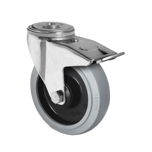 Ruota in alluminio serie R4E2 con ruote per fori totali di fissaggio del freno in poliuretano - Product Image 1