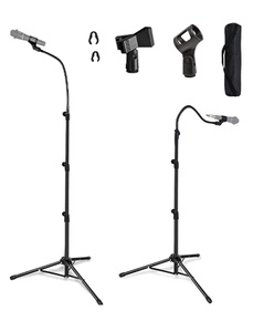 ライトとマイクを備えたテーブルマイクと電話用の拡張可能な機能を備えたプロフェッショナル三脚スタンド - Product Image 3
