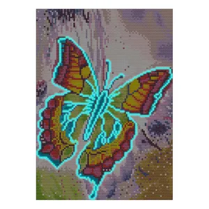 diy diamond painting luminous colorful butterfly kits luminous painting by number YGSMT48