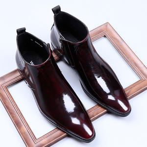 Zapatos de Vestir Formales de Negocios para Hombre, Estilo Británico Retro, Brocado Grabado, Punta Cuadrada, Cuero, Talla Grande, Transpirables, Color Negro, para Boda - Product Image 4