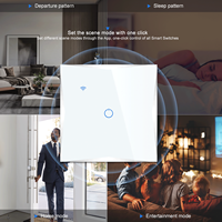 Interrupteur tactile intelligent WiFi LangYeao, norme UE/Royaume-Uni 86x86mm, compatible avec Alexa et Google Home, mode scène, minuterie et télécommande