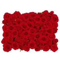 結婚式の造花アレンジメント赤いバラの花の壁イベント装飾用