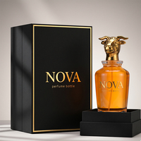 Flacon de parfum de luxe vide en verre 50ml 100ml, avec capuchon tête d'animal doré mat en carton, rechargeable, brume fine, haute qualité, pour fragrance