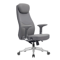 Chaise de bureau de direction en cuir silicone sans solvant de luxe, ergonomique, à dossier haut et pivotante