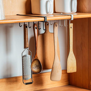 Estante de Almacenamiento para Cocina sin Taladro, Tipo Gancho Rectangular, Soporte para Tapas de Ollas, Organizador de Tazas, Portátil, Sin Perforaciones - Product Image 1