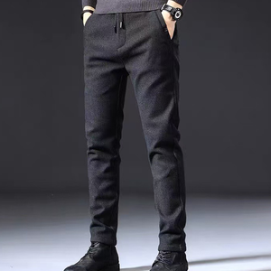 กางเกงยีนส์ขาตรงของผู้ชายกางเกงลำลองสีทึบคลาสสิก - Product Image 6