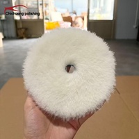 Disque de polissage en laine d'agneau pure haute densité 3 5 6 7 pouces, sans peluches, finition miroir brillant pour le detailing automobile
