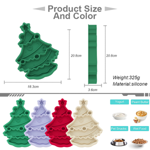 Modernes langlebiges Weihnachts haustier Slow Feeder Bowl Silikon baum Design Hund Katze Fütterung schüssel <span class=keywords><strong>2</strong></span> in 1 Custom Pet Feeder Geschenk - Product Image 5