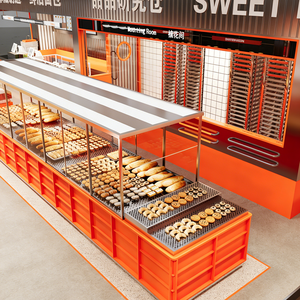 Boulangerie Composite magasin <span class=keywords><strong>de</strong></span> détail longue bande droite style stratifié ligne droite type présentoir - Product Image 1