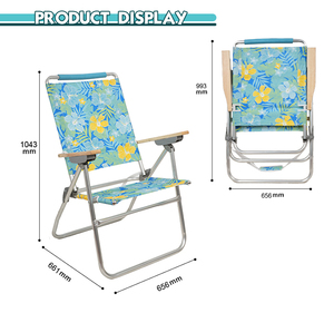 Sillas de Playa Plegables Portátiles de Aluminio Kejie, Diseño Moderno, 7 Posiciones, Reposabrazos de Madera, Muebles para Exteriores - Product Image 6