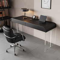 Bureau flottant compact pour la maison, idéal pour petits appartements, chambre, bureau d'étude, coiffeuse, avec rangement intégré, style luxe léger, en bois