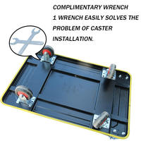 Carretilla de Mano Pequeña para el Hogar, Carro de Empuje Plano con Placa de Hierro Reforzada y Ruedas Plegables para Almacén y Mudanzas