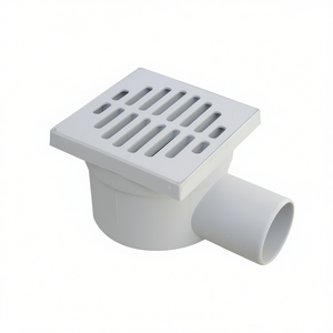 Low Profile Adjustable Siphon Drain 10x10cm Grey <b>PP</b> With 50mm Side Outlet - Product Image 2