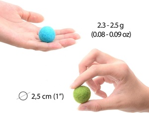 Bolas de adornos navideños de fieltro de lana con pompones de fieltro de colores de 2,5 cm para guirnaldas y fieltro - Product Image 3