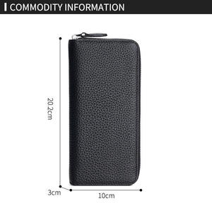 Portefeuille long AndoBag RFID Block pour femmes, en cuir de vache véritable rétro, porte-cartes pour femme, porte-monnaie à fermeture éclair, pochette - Product Image 2