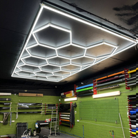 Lampu LED Heksagonal 6000K Desain Kustom, Dapat Diredupkan, Rakitan DIY Kreatif untuk Ruang Makan, Dekoratif,  Cocok untuk Gym
