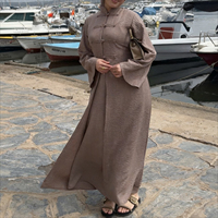 Nouvel ensemble abaya modeste en deux pièces pour femmes musulmanes, style turc, robe kaftan élégante, cardigan uni de Dubaï et tenue intérieure