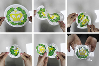 Éventail pliant rond en polyester et nylon, économique, avec pochette, pour publicité promotionnelle, Flying Plate