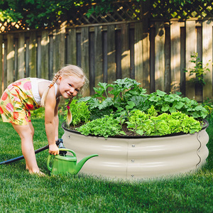 Hot Sale17" Tall Galvanized Raised Garden Bed Kit Oval <b>Large</b> Metal Beds Stock Herb Box <b>Planter</b> for Vegetables - Product Image 2