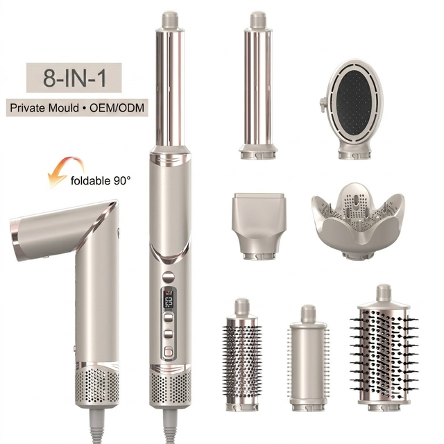 Multi Hair Styler 5in1 8 in 1 110000 RPM Brushless Motor Ionic Hair Dryer Set Straightening Curling Aluminum Alloy One-stop Tool