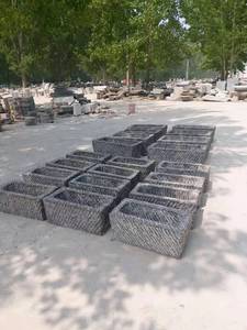 Pot de fleur de jardin <span class=keywords><strong>en</strong></span> calcaire bleu naturel utilisé de vieilles cuvettes <span class=keywords><strong>en</strong></span> <span class=keywords><strong>pierre</strong></span> faites de granit - Product Image 5