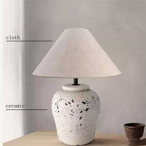 Lámpara <span class=keywords><strong>de</strong></span> Mesa Rústica <span class=keywords><strong>de</strong></span> Cerámica con Pantalla <span class=keywords><strong>de</strong></span> Lino para Dormitorio, Sala <span class=keywords><strong>de</strong></span> Estar, Decoración <span class=keywords><strong>de</strong></span> Mesita <span class=keywords><strong>de</strong></span> Noche, Lámpara <span class=keywords><strong>de</strong></span> Cerámica Hecha a Mano con Pantalla <span class=keywords><strong>de</strong></span> Tela en Forma <span class=keywords><strong>de</strong></span> Cono - Product Image 6