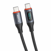 Kabel Pengisian Cepat 100W PD USB-C ke USB-C dengan Layar LED, Silikon & Paduan Aluminium untuk Ponsel, Tablet, Notebook, Mobil