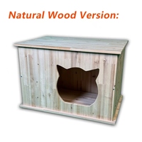 Cave pour chat en bois de sapin naturel, motif animalier moderne de luxe, avec étagère supérieure, vente directe d'usine, logo personnalisable, MOQ 1 pièce