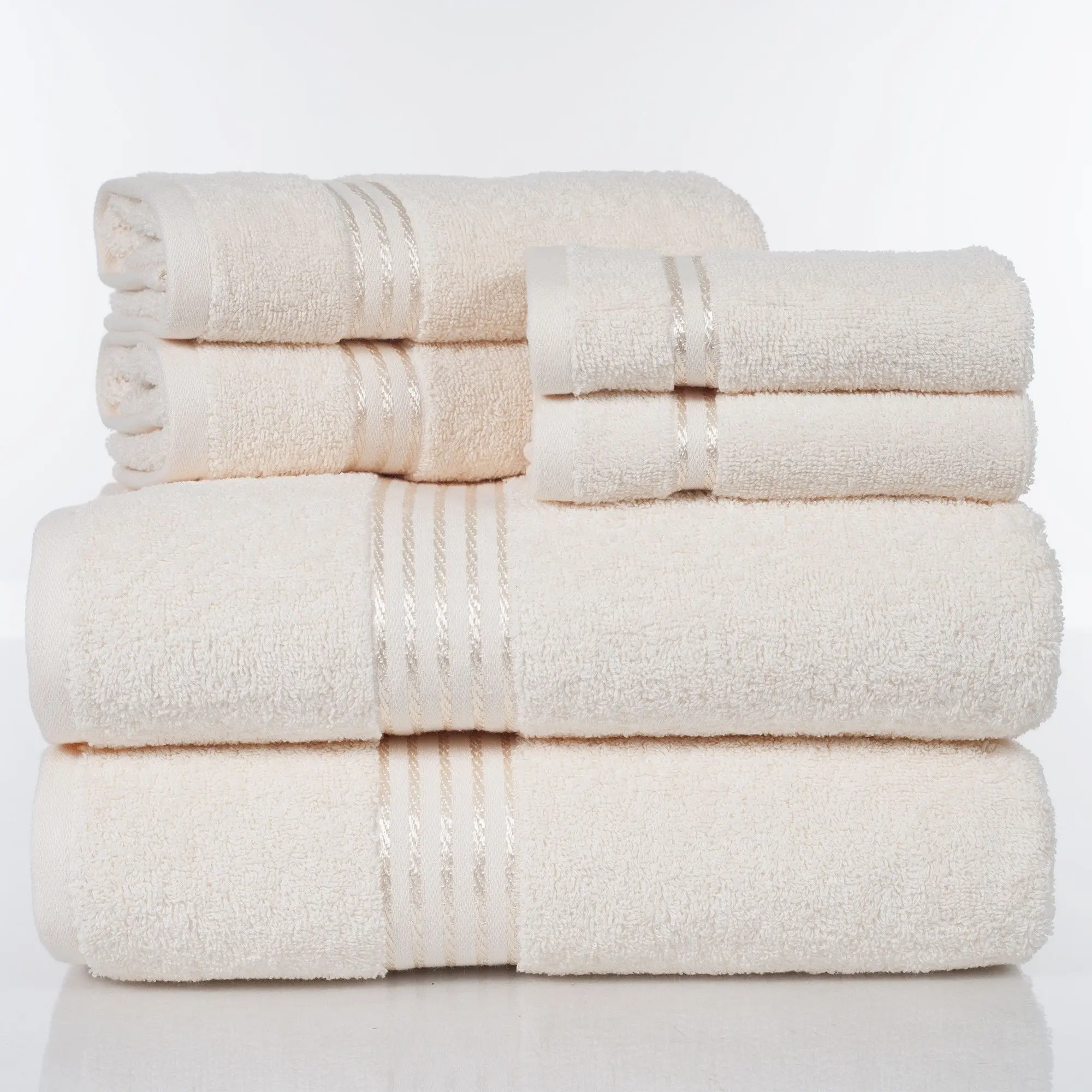 Set di asciugamani da bagno/mani/viso per hotel personalizzati in spugna di cotone ad alto assorbimento